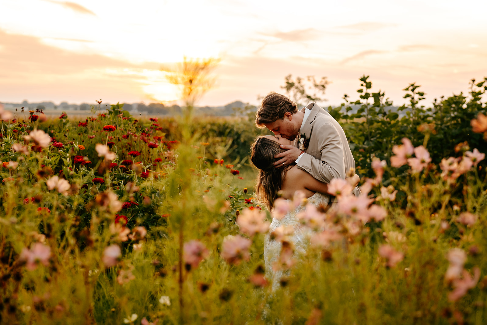 Wedding Photo in Wildflowers, Oswego, IL
