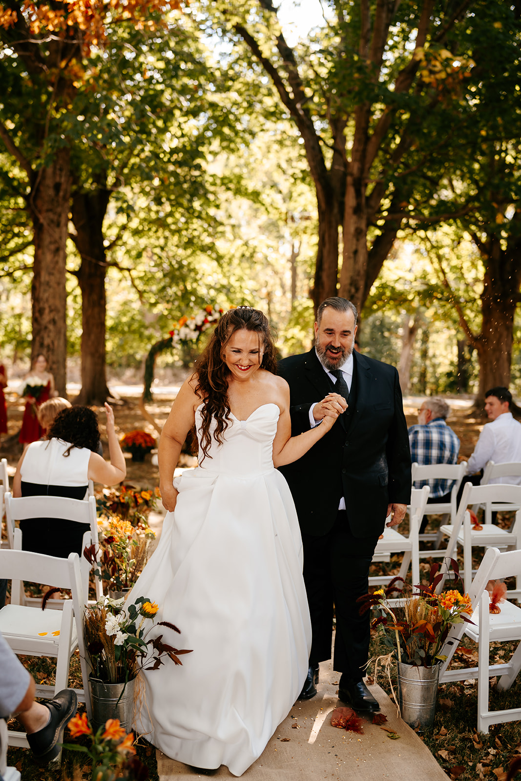 birdseed send-off at wedding