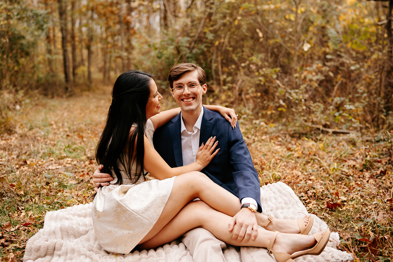 Fall engagement photos attica in
