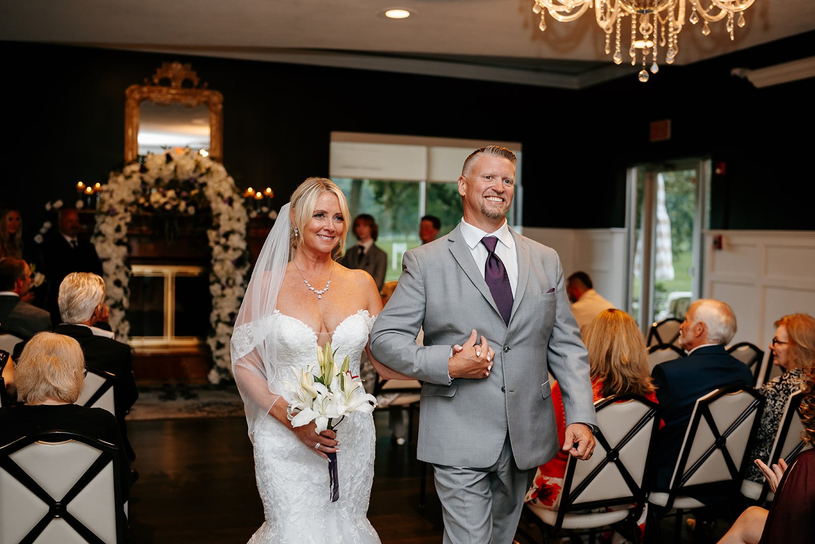 Jack and Kate walking down the aisle at Innsbrook Country Club in Merrillville Indiana