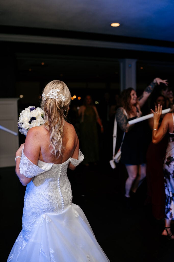 Bride's hair style change for reception